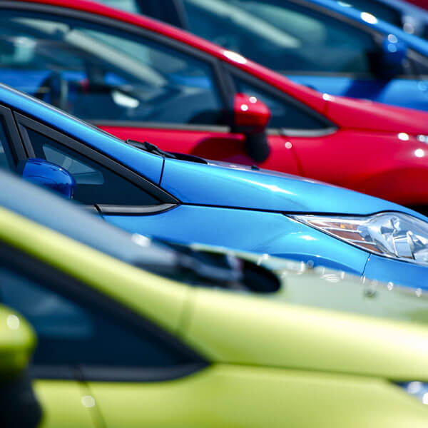 multiple cars lined up