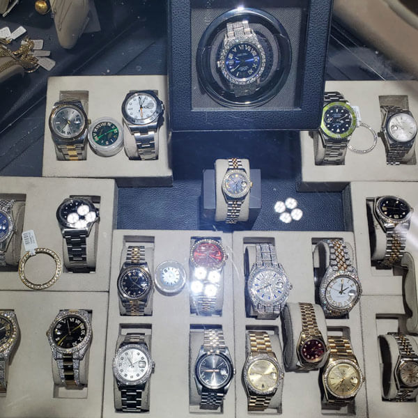 display case of watches
